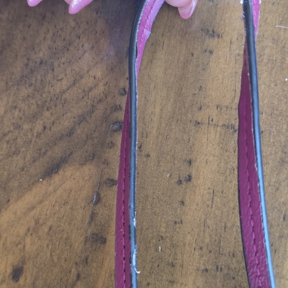 Coach Peyton Burgundy Black White Glen Plaid Coated Canvas Wristlet - Picture 10 of 14